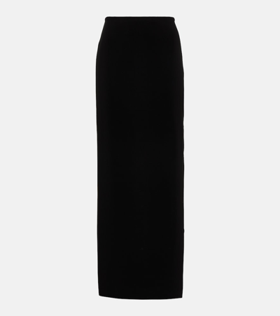 Shop Norma Kamali Side-slit Jersey Maxi Skirt In Black