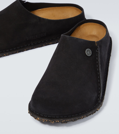 Shop Birkenstock Zermatt Premium Leather Slippers In Black