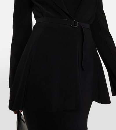 Norma Kamali Single-breasted Belt Blazer Jackets Black In Black