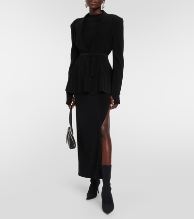 Norma Kamali Single-breasted Belt Blazer Jackets Black In Black