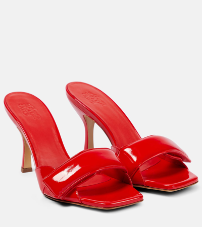 Shop Gia Borghini Alodie Patent Leather Mules In Red