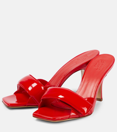Shop Gia Borghini Alodie Patent Leather Mules In Red