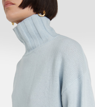 Shop Jardin Des Orangers Wool And Cashmere Turtleneck Sweater In Blue