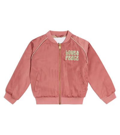 Shop Molo Hatty Embroidered Varsity Jacket In Pink