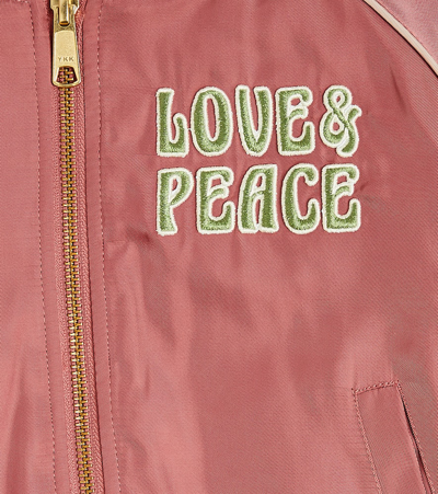 Shop Molo Hatty Embroidered Varsity Jacket In Pink