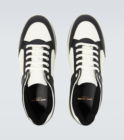 Shop Saint Laurent Sl/61 Leather Low-top Sneakers In White