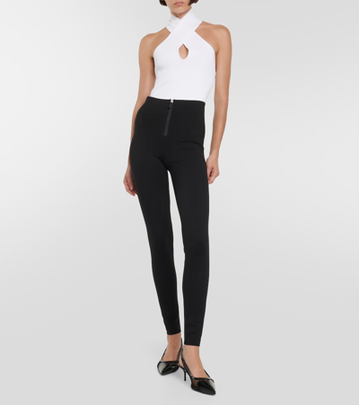 Shop Alaïa Jersey Leggings In Black