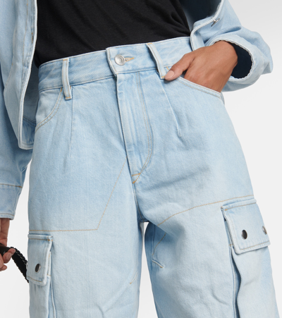 Isabel Marant Elore Tapered-leg Cargo Jeans In Blue