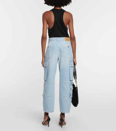 Shop Isabel Marant Elore Denim Cargo Pants In Blue