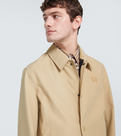 Shop Burberry Ekd Cotton-blend Jacket In Beige