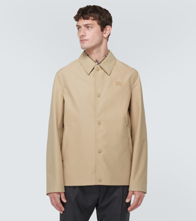 Shop Burberry Ekd Cotton-blend Jacket In Beige