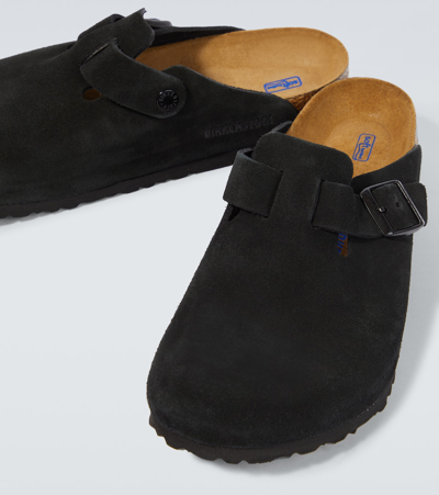 Birkenstock Slip-on Sandals With Cork Sole And Suede Upper In Black