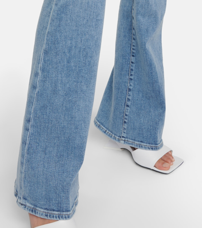 Frame Le High Flare Cotton-blend Jeans In Blue
