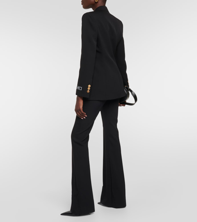 Shop Versace Single-breasted Wool Blazer In Black