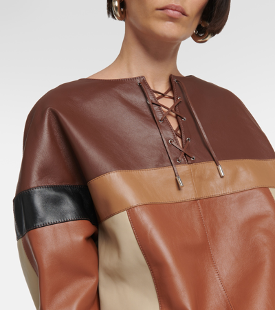 Shop Chloé Patchwork Leather Blouse In Multicoloured