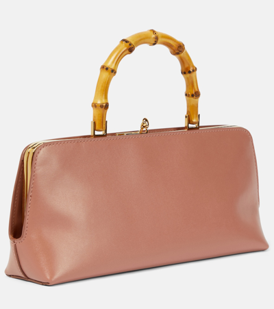 Shop Jil Sander Leather Tote Bag In Brown