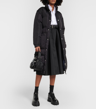 Prada Re-nylon Puffer Coat In Black