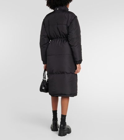 Prada Re-nylon Puffer Coat In Black
