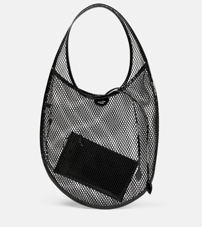 Alaïa Extra Large One Piece Mesh Shoulder Bag In Black