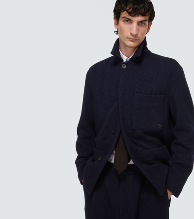 Shop Giorgio Armani Wool Jacket In Black