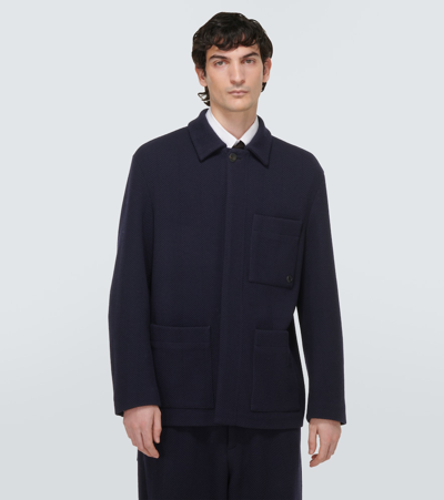 Shop Giorgio Armani Wool Jacket In Black
