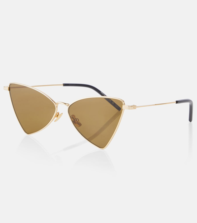 Shop Saint Laurent Sl 303 Jerry Cat-eye Sunglasses In Gold