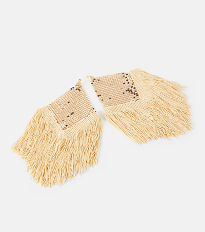 Rabanne Fringed Chainmail Earrings In Gold