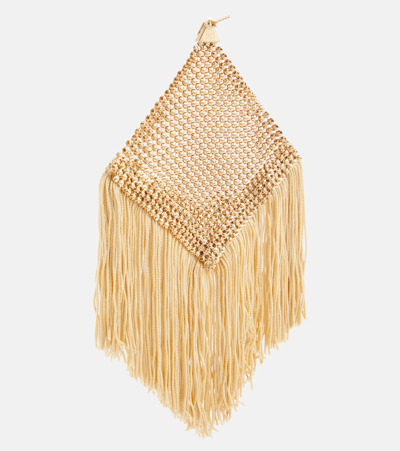 Shop Rabanne Fringed Chainmail Earrings In Gold