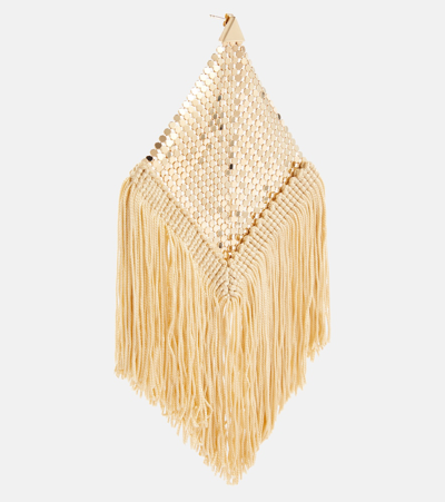 Shop Rabanne Fringed Chainmail Earrings In Gold