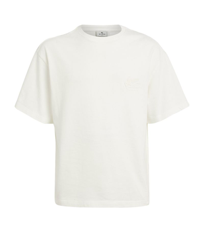 Shop Etro Cotton Embroidered-emblem T-shirt In White