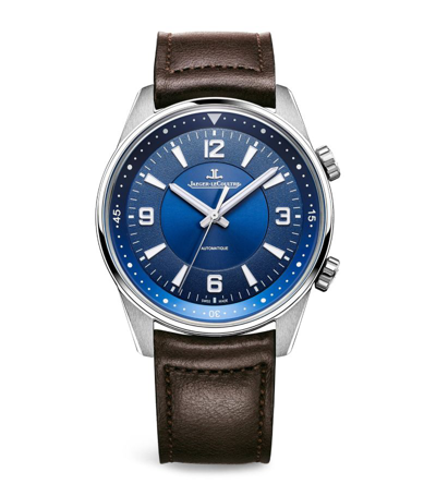 Shop Jaeger-lecoultre Stainless Steel Polaris Automatic Watch 41mm In Blue