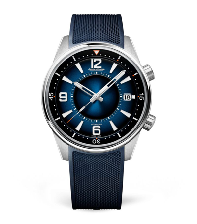 Shop Jaeger-lecoultre Stainless Steel Polaris Date Watch 42mm In Blue