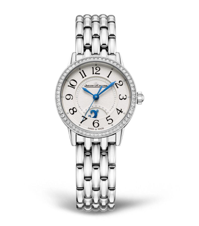 Shop Jaeger-lecoultre Small Stainless Steel And Diamond Rendez-vous Night & Day Watch 29mm In White