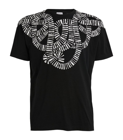 Shop Marcelo Burlon County Of Milan Cotton Snake-embroidered T-shirt In Black