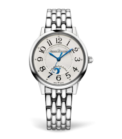 Shop Jaeger-lecoultre Medium Stainless Steel And Diamond Rendez-vous Night & Day Watch 34mm In White