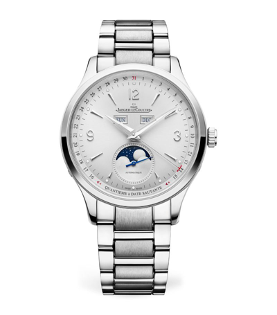 Shop Jaeger-lecoultre Stainless Steel Master Control Calendar Watch 40mm In Silver