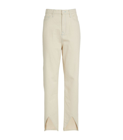 Shop Triarchy High-rise Straight-leg Ms. Hart Petal Jeans In Ivory