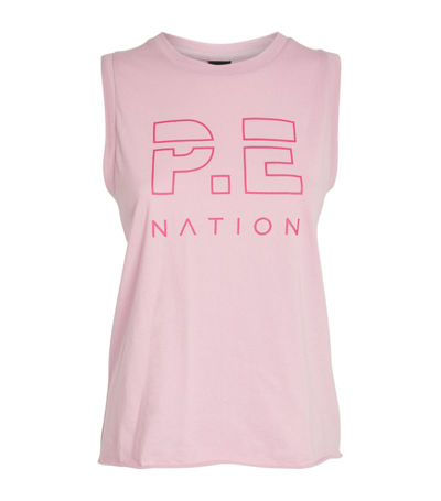 Shop P.e Nation Cotton Shuffle Tank Top In Purple