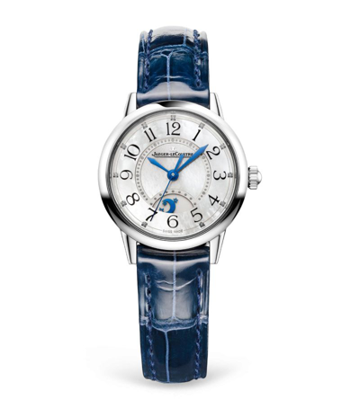 Shop Jaeger-lecoultre Small Stainless Steel Rendez-vous Night & Day Watch 29mm In White