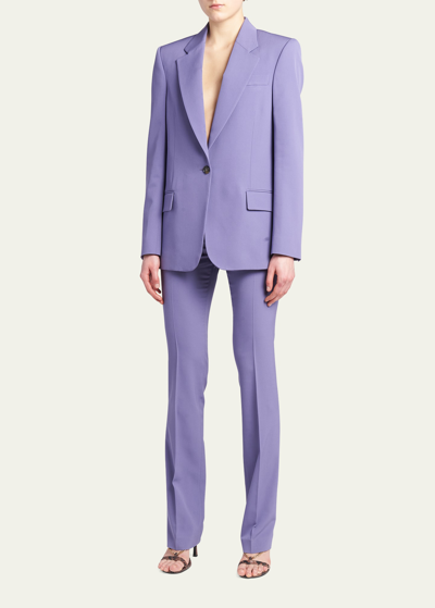 Shop Stella Mccartney Slim One-button Blazer, Purple In 5302 Mauve