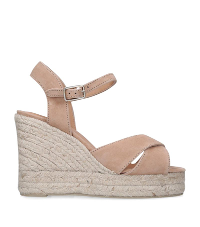 Shop Castaã±er Blaudell Wedge Sandals 100 In Brown