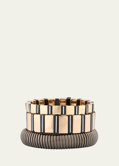 Shop Ben-amun The New York Stack Cobra Bracelets, Set Of 3 In Multi