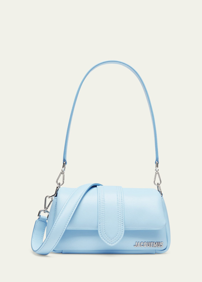 Shop Jacquemus Le Petit Bambimou Leather Shoulder Bag In 320 Light Blue