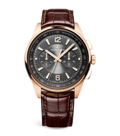 Shop Jaeger-lecoultre Pink Gold Polaris Chronograph Watch 42mm In Grey