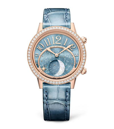 Shop Jaeger-lecoultre Rose Gold Rendez-vous Moon Watch 36mm In Blue