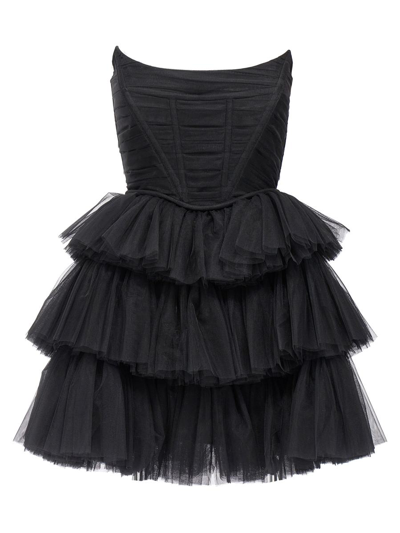 Shop 19:13 Dresscode Flounced Tulle Dress In Black