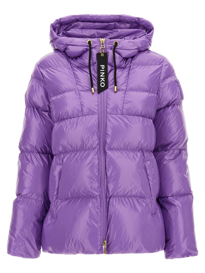 Pinko Padded Drawstring-hooded Jacket In Purple