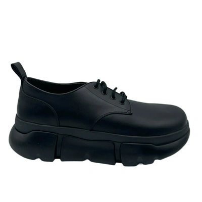 Shop Mcm Men's Black Leather Platform Lace Up Sneaker