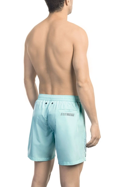 Shop Bikkembergs Light-blue Polyester Men's Swimwear