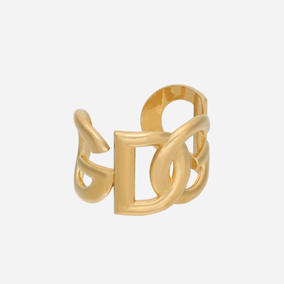 Dolce & Gabbana Rigid Bracelet With Dg Logo In Gold